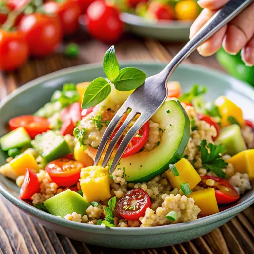 Kolorowa Sałatka Quinoa z Awokado i Warzywami